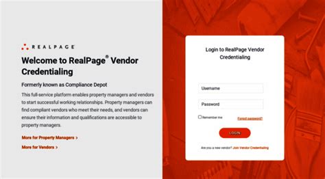 realpage vendor credentialing login